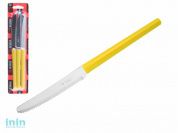 Набор ножей столовых, 3шт., серия MILLENIUN, желтые, DI SOLLE (Длина: 213 мм, длина лезвия: 101 мм, толщина: 0,8 мм. Прочная пластиковая ручка.)