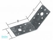 Уголок крепежный под 135 градусов 35х50x50 мм KUS белый цинк STARFIX