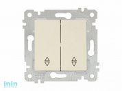 Выключатель проходной 2-клав. (скрытый, без рамки, винт. зажим) кремовый, RITA, MUTLUSAN (10 A, 250 V, IP 20)