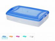 Контейнер пласт. прямоуг.1.2 л, с крышкой, Frigo Plus, DRINA (250x170x60, цвета в ассортименте, подходит для хранения пищ.пр-тов)