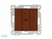 Выключатель 3-клав. (скрытый, без рамки, винт. зажим) орех, RITA, MUTLUSAN (10 A, 250 V, IP 20)
