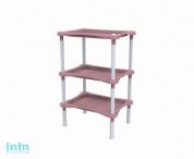 Этажерка с полками "Krita" 3-х секционная, коралл, BEROSSI (Изделие из пластмассы. Размер 401 х 278 х 680  мм)