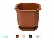 Кашпо с поддоном 12х12х13 cм, DRINA (цвета в ассортименте)