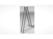 Лестница алюм. 2-х секц. 358/666/380см 2х14 ступ., 16кг NV322 Новая Высота (макс. нагрузка 150кг) (3220214)