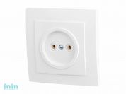 Розетка 1-ая (скрытая, б/з) белая, Стандарт, Юпитер (RS 16-131 Б) (ЮПИТЕР)