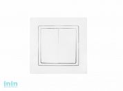 Выключатель 2 клав. двухполюсный (скрытый, 10А) белый, Уют, Bylectrica (двухклавишный для управления электрическими цепями с двух и более мест скрытой