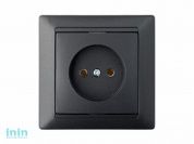Розетка 1-ая (скрытая, б/з) графит, Стиль, Bylectrica (Розетка штепсельная скрытой установки Гарантийный срок:24 месяца)