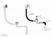 Сифон для ванны автомат, с гибкой трубой 1 1/2" - 40/50 мм, NOVA