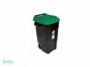 Контейнер для мусора пластик. 120л (зел. крышка) (TAYG)