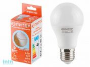 Лампа светодиодная A60 СТАНДАРТ 9 Вт 170-240В E27 4000К ЮПИТЕР (75 Вт аналог лампы накал. 720Лм, холодный белый свет)