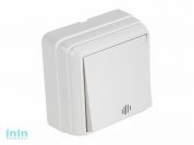 Выключатель 1-клав. (с подсветкой, открытый) белый, BRON, MUTLUSAN (10 A, 250 V, IP 20)