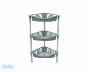 Этажерка угловая с корзинками "Krita"  3-х секционная, серая мистерия, BEROSSI (Изделие из пластмассы. Размер 396 х 275 х 687  мм)