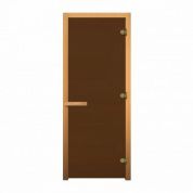 Дверь для бани стеклянная 1900х700 (матовая бронза, 3 петли, 8мм)