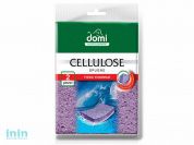 Губки кухонные целлюлозные 2 шт DOMI (Состав: целлюлоза- бежевая, фибра- белая. Размер губки: 114х68х22мм)