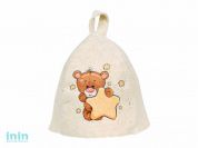 Шапка  для бани детская "Мишка", HOT POT из войлока