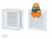 Решетка вентиляционная  разъемная с москитной сеткой, прямые жалюзи, 203х203 TDM