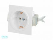 Розетка 1-ая (скрытая, с/з) белая, Стандарт, Юпитер (RS 16-133-1-Б, механизм) (ЮПИТЕР)