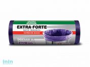 Пакеты для мусора 60л/20шт DOMI (Материал: LDPE (ПЭВД). Размер: 60х74см. Толщина: 18мкм. Цвет: фиолетовый.Тип дна: звезда)