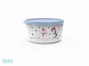 Контейнер круглый Christmas, 2,4 л, васильковый, BEROSSI (Изделие из пластмассы. Литраж 2.4 л  . Размер 217 х 199 х 101 мм)