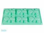 Форма для выпечки, силиконовая, прямоугольная на 6 кексов, 30.5 х 18 х 2 см, бирюзов, PERFECTO LINEA