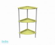 Этажерка угловая с полками "Krita" 3-х секционная, лето, BEROSSI (Изделие из пластмассы. Размер 396 х 275 х 680  мм)