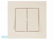 Выключатель 2-клав. (скрытый, пруж. зажим) кремовый, RITA, MUTLUSAN (10 A, 250 V, IP 20)