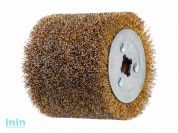 Щетка стальная с латунным покрытием 100х120 мм 0,5 мм WORTEX (диаметр 120 мм, ширина 100 мм, посадочный диаметр 19 мм, проволока 0,5 мм)