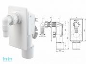 Сифон для стиральной машины под штукатурку, белый, Alcaplast