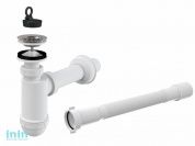 Сифон для умывальника O40 с нержавеющей peшeткой O63, Alcaplast (ALCAPLAST A41 + A77 СИФОН ДЛЯ УМЫВАЛЬНИКА D40 С ГИБКИМ СОЕДИНЕНИЕМ (ГОФРОЙ))