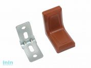 Уголок мебельный 26х26 мм цинк с декоративной накладкой коричневый STARFIX