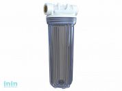 Колба фильтр 10" с прозр. корп. 1", Unicorn (В комплекте: ключ, монтажная пластина, саморезы.)