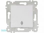 Выключатель проходной 1-клав. (скрытый, без рамки, пруж. зажим) белый, RITA, MUTLUSAN (10 A, 250 V, IP 20)