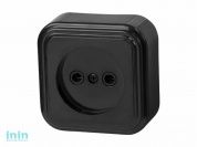 Розетка 1-ая (открытая, б/з) черная, Стандарт, Юпитер (RA16-131-Ч) (ЮПИТЕР)