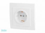 Розетка 1-ая (скрытая, с/з) белая, Стандарт, Юпитер (RS 16-133 Б) (ЮПИТЕР)