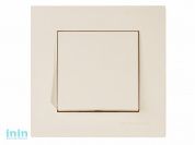 Выключатель 1-клав. (скрытый, винт. зажим) кремовый, RITA, MUTLUSAN (10 A, 250 V, IP 20)