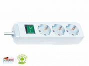 Удлинитель 5м (3 роз., 3.3кВт, с/з, выкл., ПВС) белый Brennenstuhl Eco-Line (провод 3х1,5мм2, сила тока 16А, с/з - с заземляющим контактом)