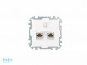 Розетка 2-ая компьютерная (скрытая) белая, Стиль, Bylectrica (Розетка компьютерная двухместная для скрытой установки (полимерный суппорт) Гарантийный