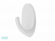 Крючок-вешалка самоклеющийся, однорожковый, 5 шт., белый, GARDENPLAST (h=50 мм, b=31 мм)