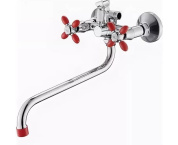 Смеситель Эверест B22-071C (красный/хром)