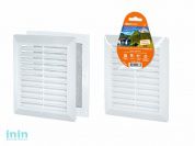 Решетка вентиляционная разъемная с москитной сеткой, наклонные жалюзи, 218х295 TDM