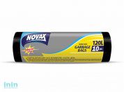 Пакеты для мусора 120л/10шт NV (Материал / Цвет: LDPE / Чёрный . Размер единицы: 70 x 109 см.Толщина: 18 мкм) (NOVAX)