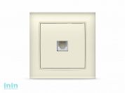 Розетка 1-ая телефонная (скрытая) слоновая кость, Бриллиант, UNIVersal