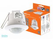 Датчик движения точечный ДДТ-01 1200Вт, 10-420с, 6м, 3+Лк, 120(сбоку)+360(сверху)гр IP20, TDM