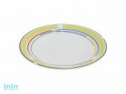 Тарелка десертная керамическая, 199 мм, круглая, серия Самсун, оливковая полоска, PERFECTO LINEA (Супер цена!)