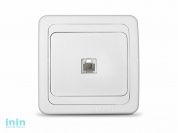 Розетка 1-ая телефонная (скрытая) белая, Валери, UNIVersal