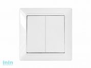 Выключатель 2 клав. (cкрытый, 10А) белый, Стиль, Bylectrica (Выключатель двухклавишный скрытой установки в комплекте с рамкой Гарантийный срок:24 меся
