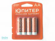 Батарейка AA LR6 1,5V alkaline 4шт. ЮПИТЕР