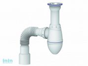 Сифон для умывальника с литым выпуском, с гибкой трубой 40х40/50, Unicorn