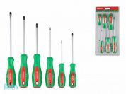 Набор отверток 6шт (SL3х100,5,5х150 PZ2х100 PH0х75,1х100,2х125) ВОЛАТ (двухкомп. рукоятка Anti-Slip)