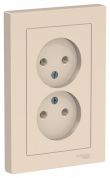 Розетка 2-я б/з Atlas Design бежевый, ATN000220